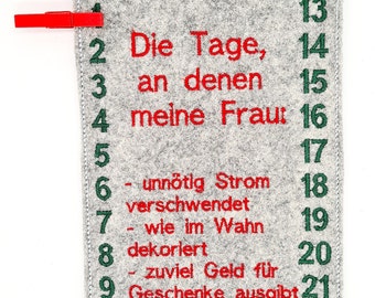 Embroidery File Advent Calendar Man ITH