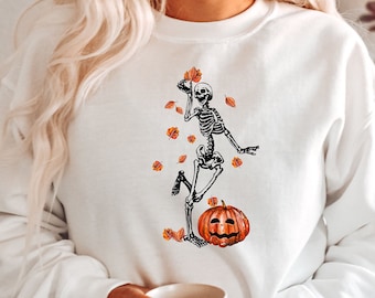 Halloween Party Tanzen Skelett Sweatshirt, Halloween Skelett, Skelette glücklich, Skelett tanzen Halloween Sweatshirt, Skeleton Sweatshirt