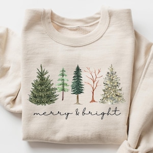 Merry and Bright Sweatshirt, Christmas Sweatshirt, Family Christmas Sweatshirt, Christmas Sweatshirts for Women, Merry Christmas Sweatshirt