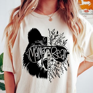 Mama Bär Sweatshirt, Blumen Mama Bär Pullover, Shirt für Mama Geburtstagsgeschenk für Sie, U464, Cooles Mama Sweatshirt, Muttertagsgeschenke für Mama