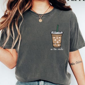 Comfort Colors On the Rocks Iced Coffee Weather Graphic Tee, Coffee Graphic T-Shirt, Coffee Lover Gift, Retro Tee, Gift for Her,Trendy Shirt