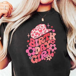 Geburtstags-Mädchen-Shirt, Retro-Geburtstags-Mama-Shirt, alles Gute zum 40. Geburtstag, Geburtstagsgeschenk für Mädchen, grooviges Geburtstags-Mädchen-Shirt, florales Geburtstags-T-Shirt