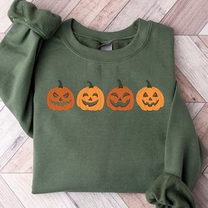 Pumpkin Sweatshirt, Pumpkin Sweater, Jack-o-Lantern Sweatshirt, Spooky Season, Fall Shirts, Halloween Crewneck Sweatshirt, Halloween Sweater