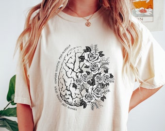 Brain Anatomy Sweatshirt, Funny Nurse Shirt, Nursing Student Anatomical Layout Brain Tshirt, Gift for Nurse, Womens Nursing School Shirt