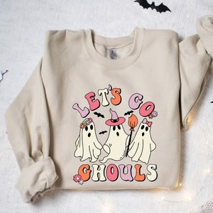 Lets Go Ghouls Sweatshirt, Halloween Sweatshirt, Ghost Halloween Sweatshirt, Funny Ghost Sweater, Retro Halloween Sweater Funny, Halloween