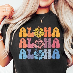 Chemise Aloha, Chemise de vacances en famille à Hawaï, Chemise d’été pour filles, Chemise de vacances à Hawaï, Chemise Aloha, Tee-shirt de voyage à Hawaï, Chemise Aloha