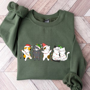 Meowy Christmas Sweatshirt,Happy Cat Year Shirt,Cats Sweatshirt,Cat Lover Christmas Shirt,Funny Christmas Cat Shirt,Cat Christmas Sweatshirt