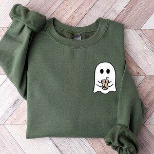Little Ghost Ice Coffee Shirt, Ghost Sweatshirt, Little Ghost Ice Coffee Sweatshirt, Halloween Tee, Cute Ghost Shirt, Halloween Sweatshirt