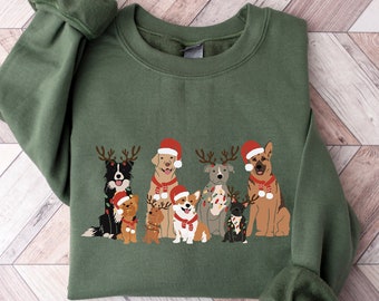 Christmas Dogs Sweatshirt, Dog Lover Sweater, Holiday Sweater, Christmas Shirt, Dog Gift, Cute Dogs, Gift for Dog Lover, Dog Mom Shirt