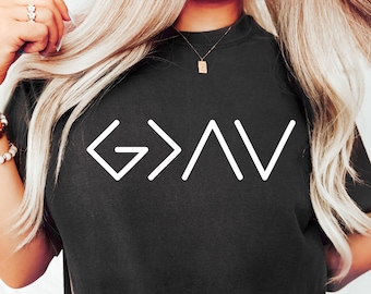 God is Greater than The Highs and Lows T-Shirt, Jesus Shirt, Religious Shirt, Gift, Christian Shirt, God Shirt, Church Gift, Christmas Gift