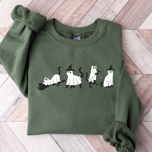 Halloween Sweatshirt,Cat Sweatshirt,Cat Lover Shirt,Black Cat Shirt,Spooky Season,Halloween cat sweat,Halloween Sweater,Halloween Cat Shirt