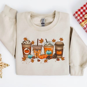 Fall Coffee Shirt, Cute Fall Sweatshirt, Coffee Lover Shirt, Pumpkin Spice Shirt, Thanksgiving Shirt, Halloween Shirt, Fall Sweatshirt