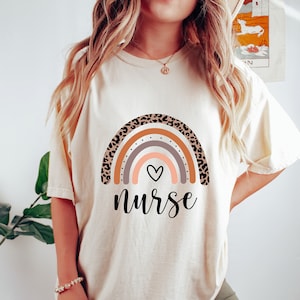 Rainbow Nurse Shirt, Leopard Print Nurse Life, Registered Nurse Shirt, CNA Shirt, Nursing, Nursing School Tee, RN Shirts, Nurse Week Shirt