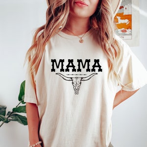 Western Mama Shirt, Mom&#39;s Country Shirt, Trendy Mother&#39;s Day Gifts, Mom&#39;s Birthday Gifts, Aesthetic Mama Shirt, Cowgirl Mama Gifts