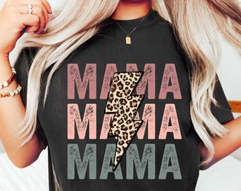 Retro Mama Shirt, Leopard Mama Shirt, Mom Life Shirt,Girl Mama Shirt, Motherhood Shirt, Cute Mom Shirt,Mothers Day Gift,Mama T-shirt