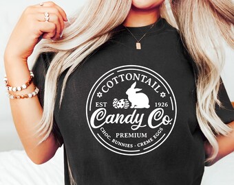 Cottontail Candy Company Koszula Wielkanocna, Koszula Wielkanocna Dla Kobiet, Dzień Wielkanocy, Koszula Pasująca Do Wielkanocy, Koszula Wielkanocna, Koszula Wielkanocna Dla Rodziny
