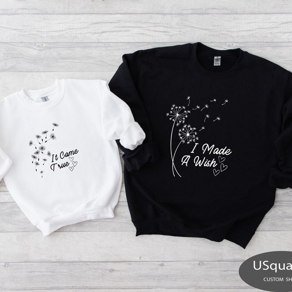 I Made A Wish I Came True Mama Mini Tees, Mommy and Me Matching Shirt Set, Newborn Hospital Baby Shower Mother's Day Gift