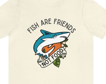 Shark Fish Are Friends Vintage Tattoo T-Shirt, DISN Trip Shirt, Matching Couples Tshirt, Unisex Tee Shirt (Adult Men Women Teens Tween Kids)