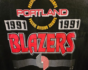 Porand trailblazers 1991 pacific division champs vintage shirt  XL