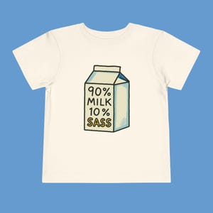 Toddler Tee, Funny Milk Carton Sassy Gift, Cute Hand Drawn Design, Kids Shirt, Baby Top, Toddler T-Shirt, Children's Clothing