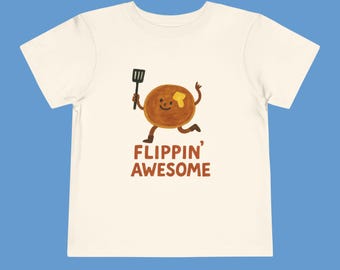 Grappig pannenkoek-shirt voor peuters – retro ontbijt-kindershirt