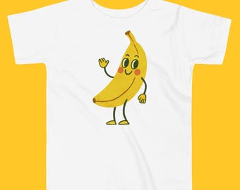 Camiseta de plátano para niño – Camiseta retro con personaje de fruta – Camiseta divertida para niños