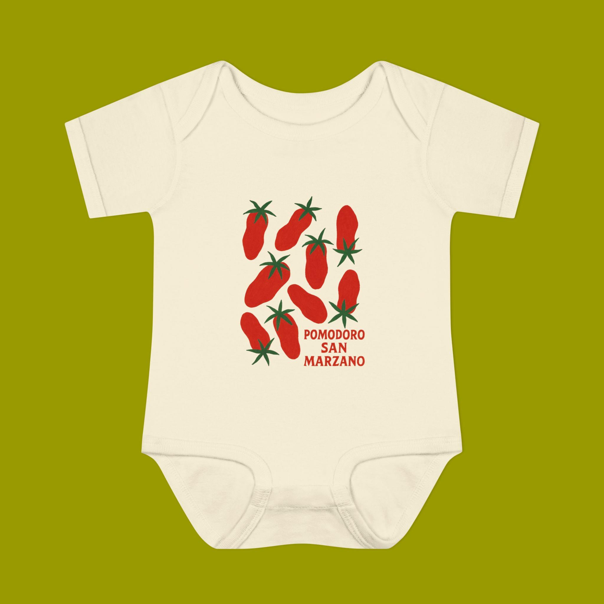 Pomodoro San Marzano Baby Onesie - Vintage Tomato Graphic Bodysuit - Italian Summer Baby Gift