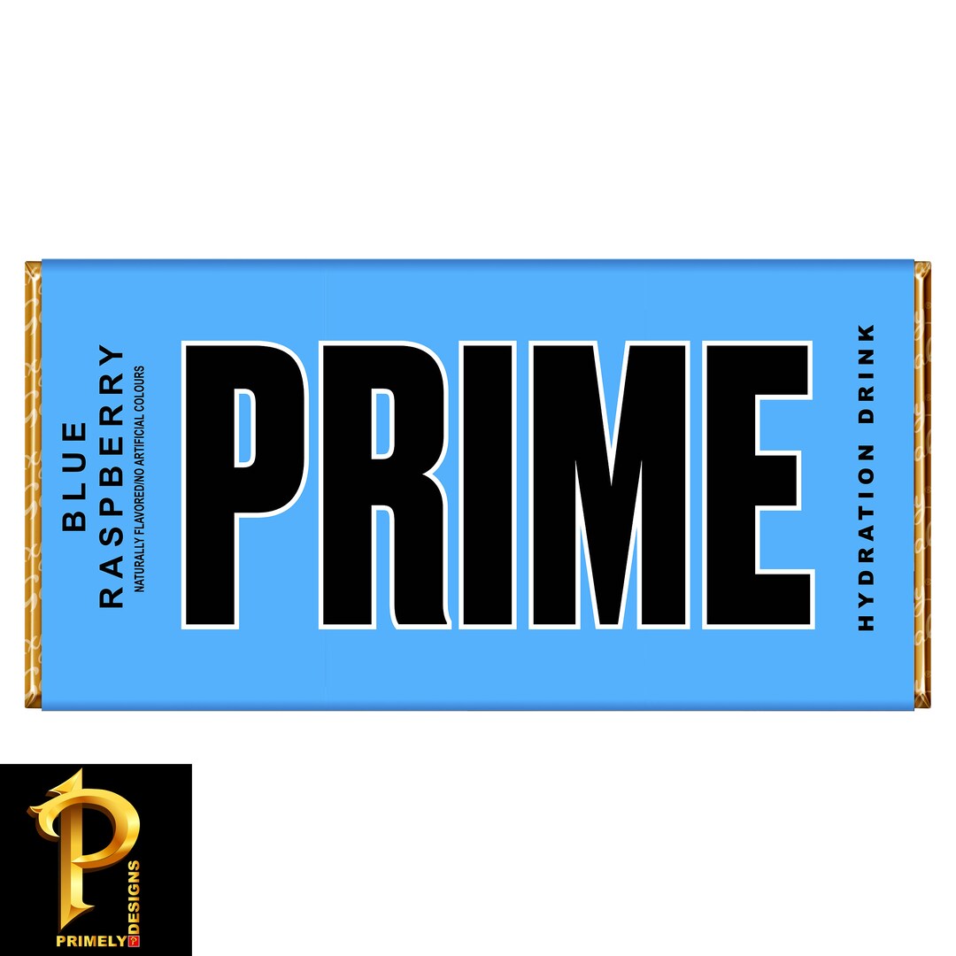Prime Hydration Blue Raspberry Drink Chocolate Bar Wrapper Etsy UK