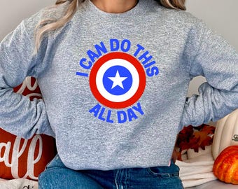 Captain America Sweatshirt, I Can Do This All Day Crewneck