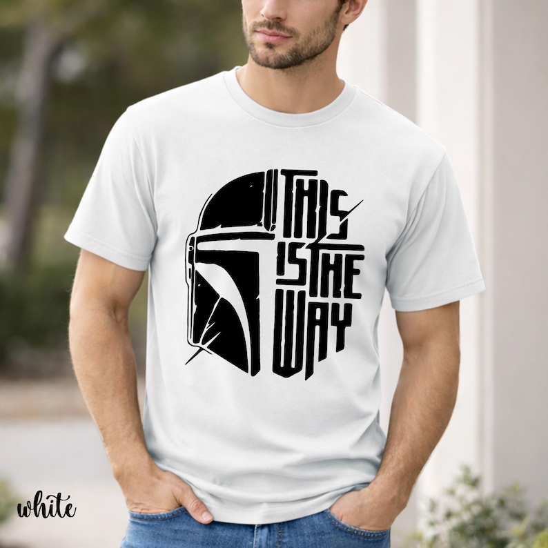 Mando Helmet This Is The Way T-shirt | Bounty Hunter Tee Unisex Shirt image 2