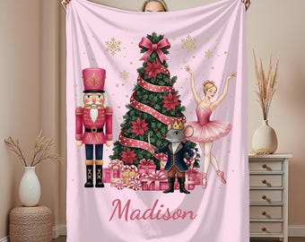 Personalized The Nutcracker Blanket,Nutcracker Ballet Dancer Blanket, Dance Lover Gift,Custom Name Blanket,Ballerina Xmas Gift