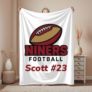 Niner Football Personalized Plush Blanket | Game Day Fleece | Tailgate Throw