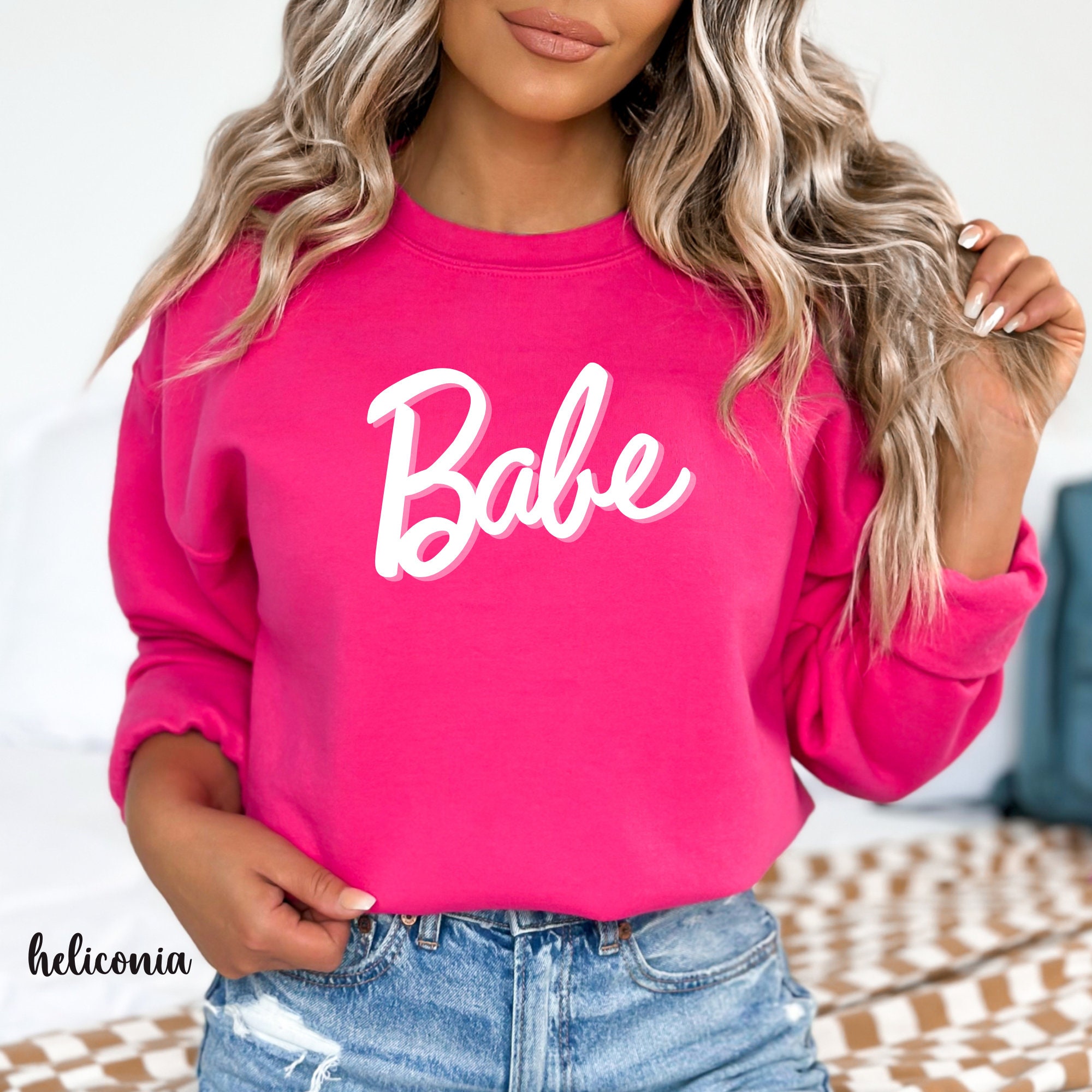 Pink babe sweatshirt hotsell