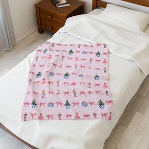 Manta navideña de Cascanueces, bonita manta navideña, regalo de ballet de Cascanueces, regalo de Navidad para amantes del ballet, coqueta manta de Cascanueces imagen 5