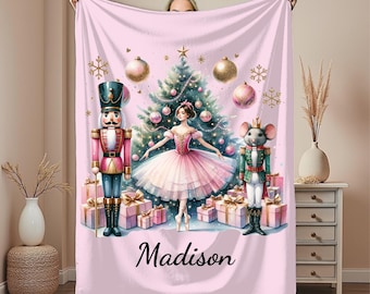 Personalized The Nutcracker Blanket,Nutcracker Ballet Dancer Blanket, Dance Lover Gift,Custom Name Blanket,Ballerina Xmas Gift