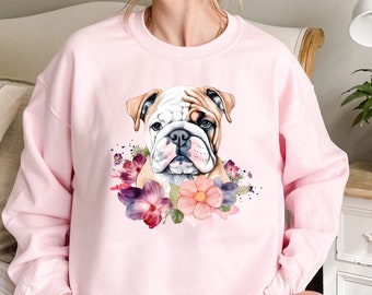 Sudadera Bulldog Valentines, sudadera Bulldog, sudadera Bulldog mamá, suéter amante de los perros, regalo de mamá perro, regalo amante de los perros
