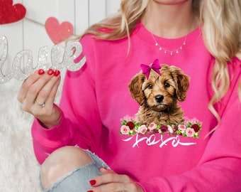 Felpa Doodle di San Valentino, Felpa Golden Labradoodle, Maglione Doodle Mom, Felpa per amanti dei cani, Regalo per mamme di cani, Regalo per amanti dei cani