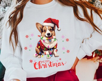 Christmas Corgi Sweatshirt, Dog Lover Gift