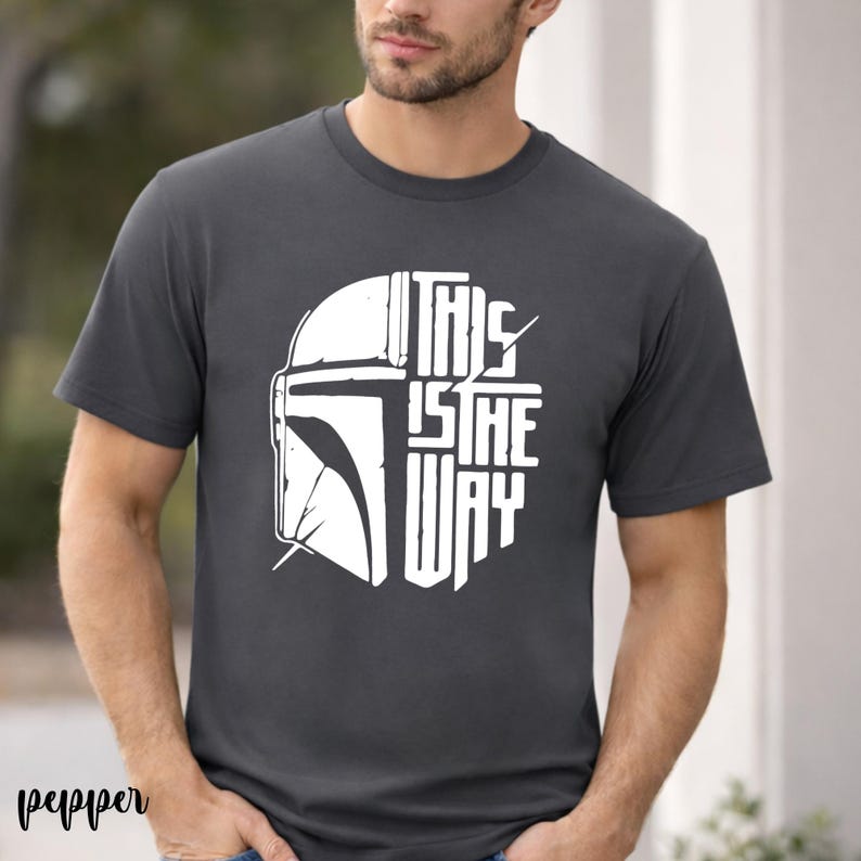 Mando Helmet This Is The Way T-shirt | Bounty Hunter Tee Unisex Shirt image 4