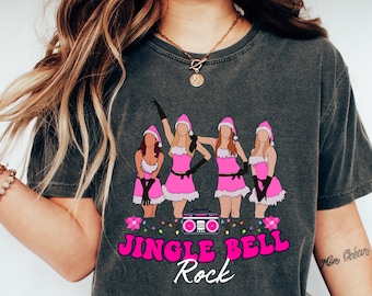 Comfort Colors Pink Jingle Bell Rock Mean Girls Shirt,Fetch Christmas Shirt,Funny Christmas Shirt, Christmas Rock Shirt,Xmas Party Shirt