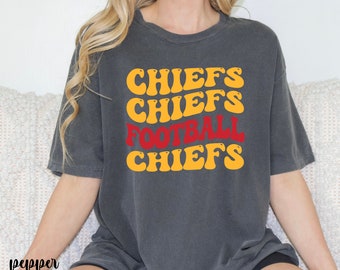 Comfort Colors Chiefs Football T-Shirt, Unisex Game Day Tee