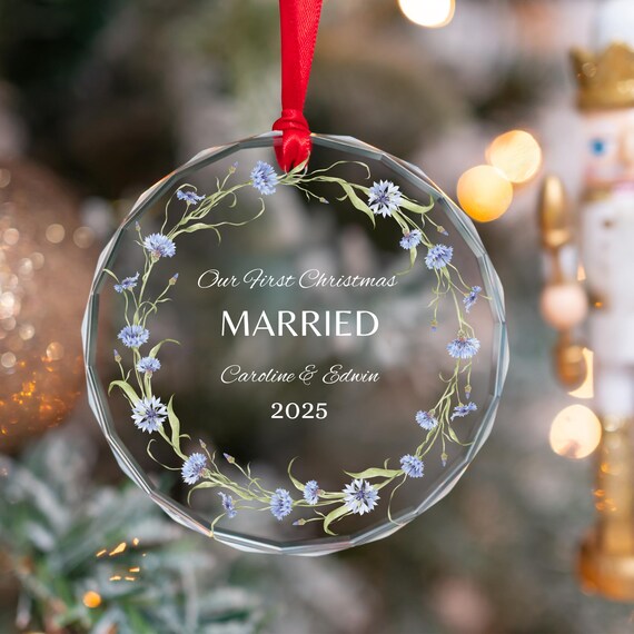 Our First Christmas Married Glass Ornaments,first Christmas