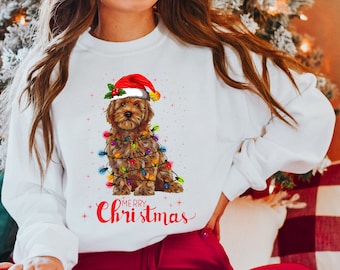 Sudadera navideña con garabatos, regalo para mamá perruna
