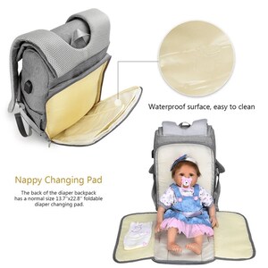 baby boy and girl diaper bag backpack with replacement pad waterproof travel backpack multifunctional baby maternity image 4