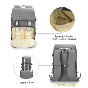 baby boy and girl diaper bag backpack with replacement pad waterproof travel backpack multifunctional baby maternity image 2