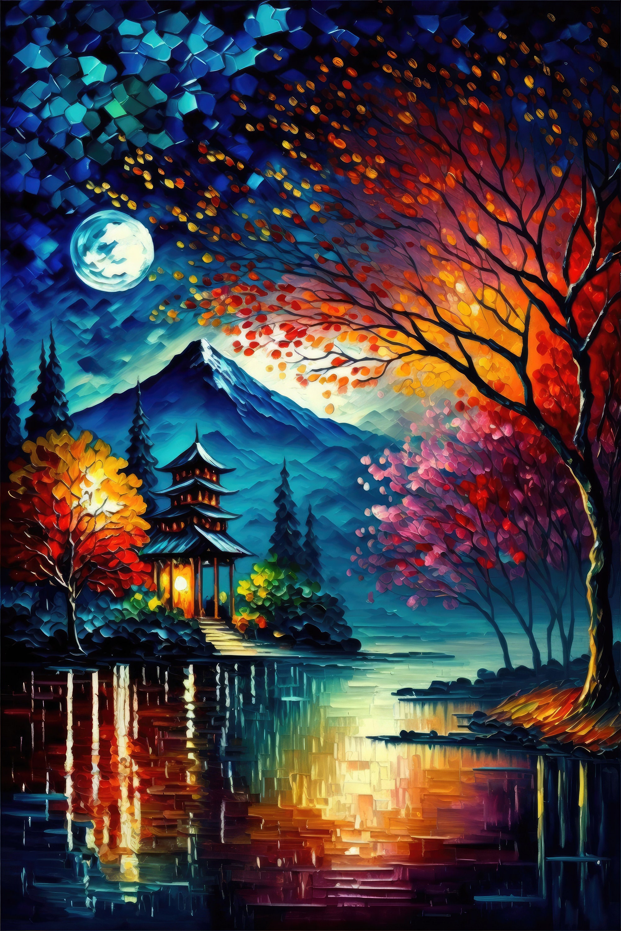 辰　oilpainting from Japan Shingo Honda, Japanese Hawaiian Zen Master Abstract