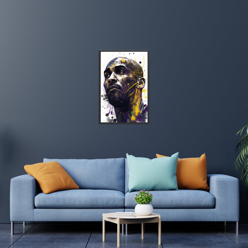 Kobe Bryant Water Color Portrait, Kobe Wall Art, Kobe Printable, Kobe Portrait, Gift For Him, Basketball Wall Art image 3