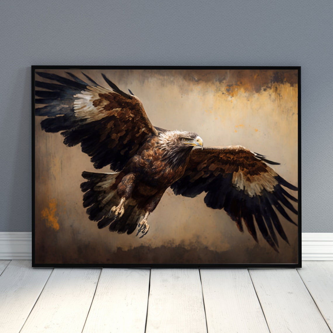 Eagle Oil Painting Vintage Print, Vintage Art, Printable Art, Rustic ...