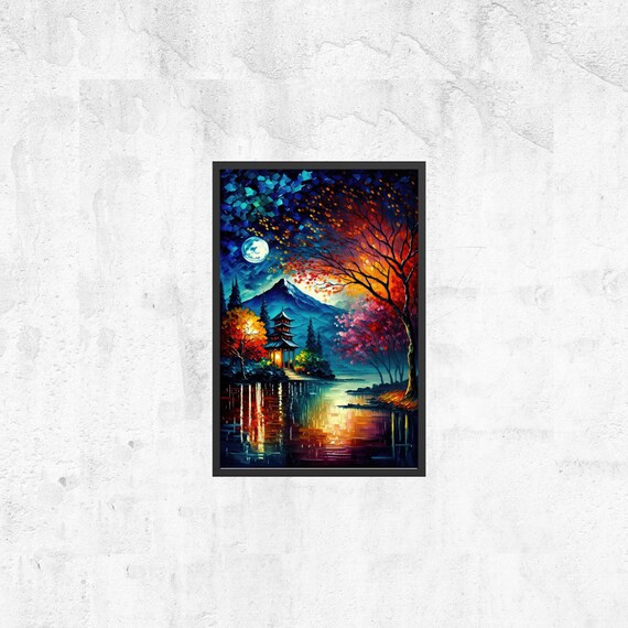 辰　oilpainting from Japan Oil Painting Original Japanese Mountain Landscape Pink