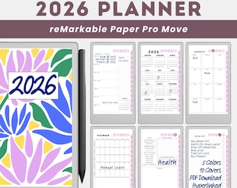 On Sale! 2026 Digital Planner for reMarkable Paper Pro MOVE | WEEKLY Planner | Hyperlinked PDF Template